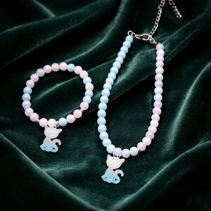 Celestial Cat Bracelet and Necklace Set. Gift Ready Packing